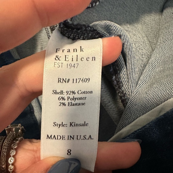Frank & Eileen Women’s Kinsale Performance Crop Trouser Pants Jeans Size 8 - Picture 6 of 7